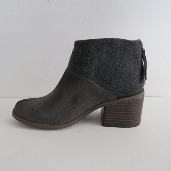 TOMS Women Lacy Forged Iron Suede/Felt Mix Ankle Boots Shoes Booties Size 5 NWT - Picture 4 of 7